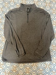 G.H. Bass & Co. Men’s XL Gray Solid 1/4 Zip Mock Neck Long Sleeve Pullover