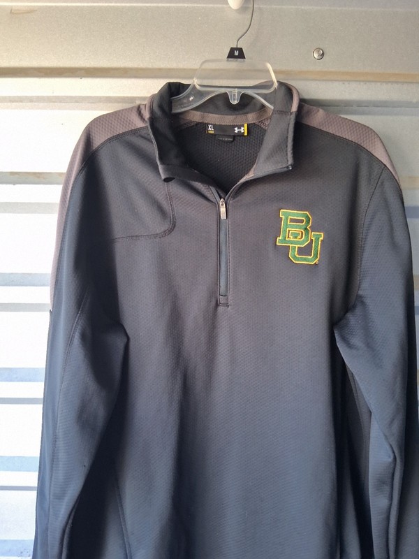 UNDER ARMOUR 1/4 Zip Pullover Men's XL Baylor Bears Loose Green Logo Basketball gallery