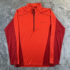 Patagonia Capilene 3 Shirt Mens M Orange Red Midweight 1/4 Zip Pullover Base