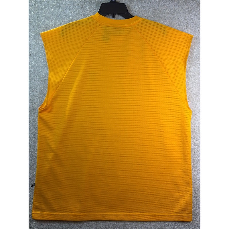 Vintage Starter Muscle Shirt Mens Large Yellow Mesh Athletics Sleeveless Tee Y2K gallery