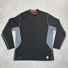 Nike Pro Combat Hyperwarm Mens XXL Black Dri-FIT Mock Neck Long Sleeve Fitted
