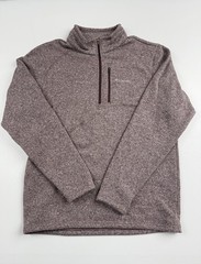 Columbia Pullover Mens Large Brown Fleece Quarter Zip Mock Neck Hiking Top