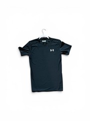 Under Armour Men Speed Performance Athlectic T Shirt Black White Logo