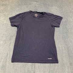 Calvin Klein T-Shirt Mens Small Navy Blue Knit Cotton Logo Luxury Sportswear