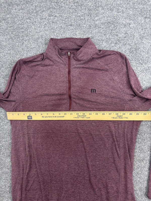 TravisMathew Pullover Mens Large Red 1/4 Zip Long Sleeve Golf Performance Top gallery