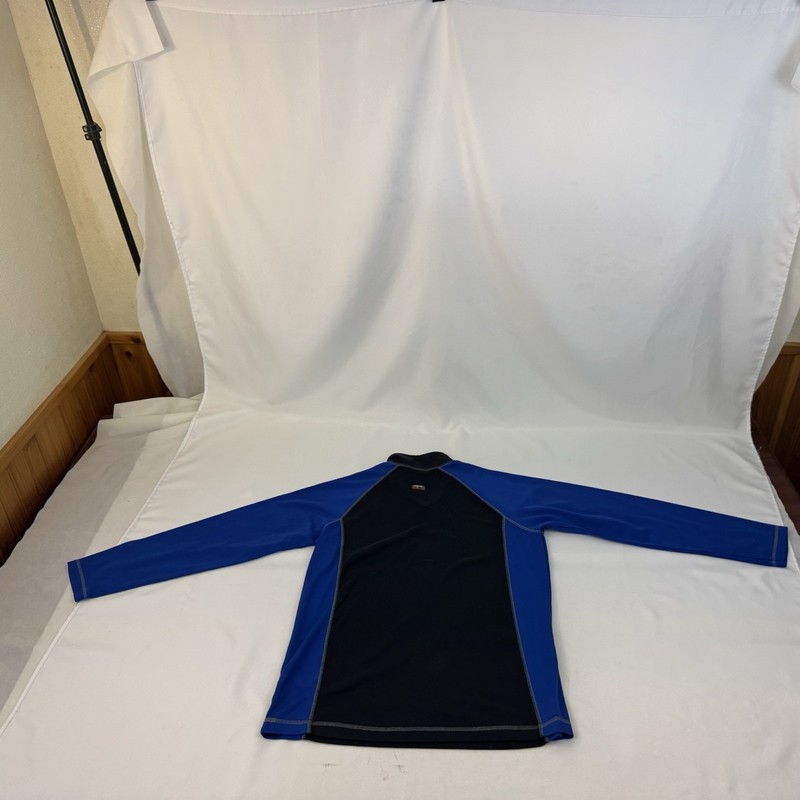 Bugle Boy 77 Tracking System Quarter Zip Pullover Men's Size M Black Blue gallery