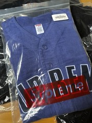 Supreme SS18 Corduroy Baseball Jersey Dusty Purple Sz M