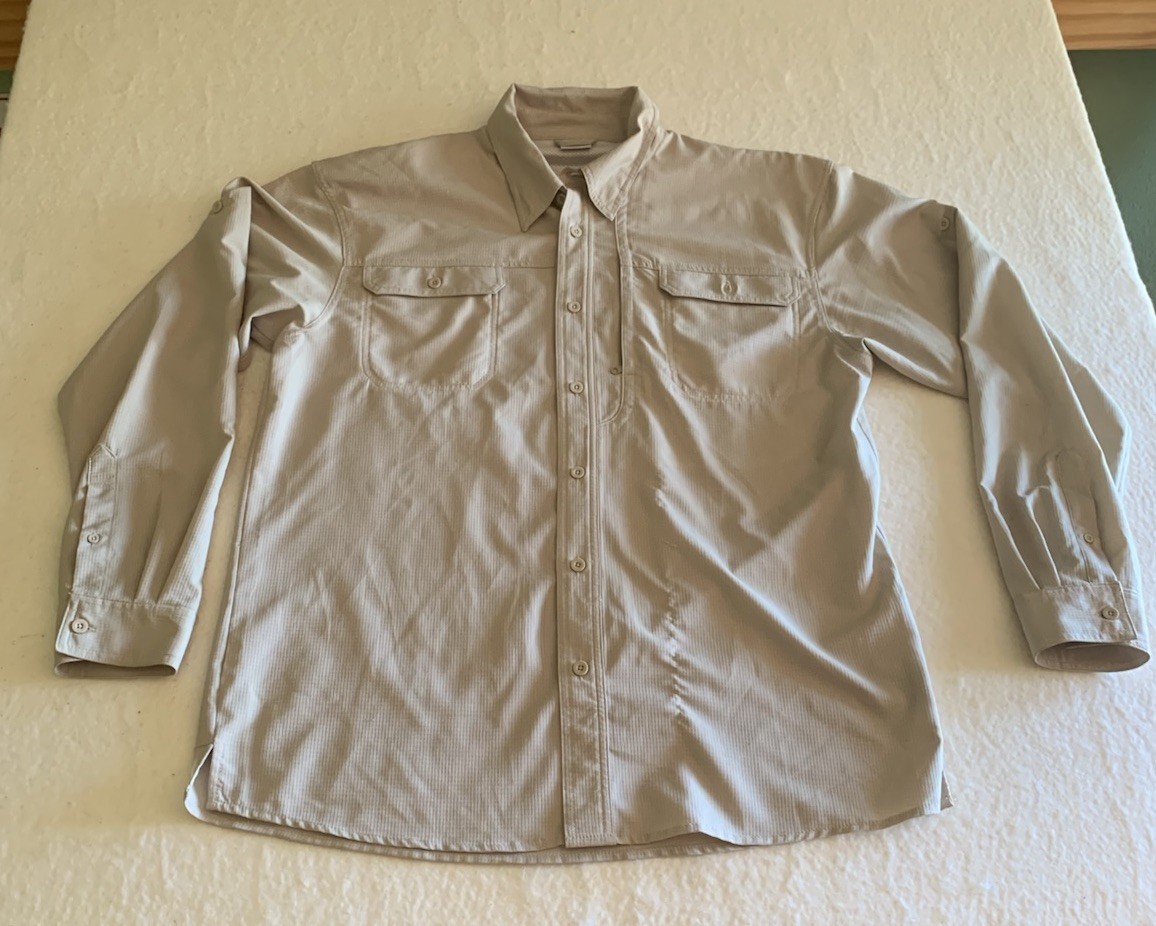 Hi-Tec Performance Men’s Long Sleeve Khaki Color Lightweight Adventure Shirt L gallery