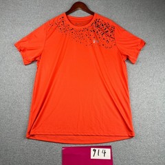 Under Armour Heatgear Gym Shirt 2Xl Orange Black print Stretch Lightweight mens