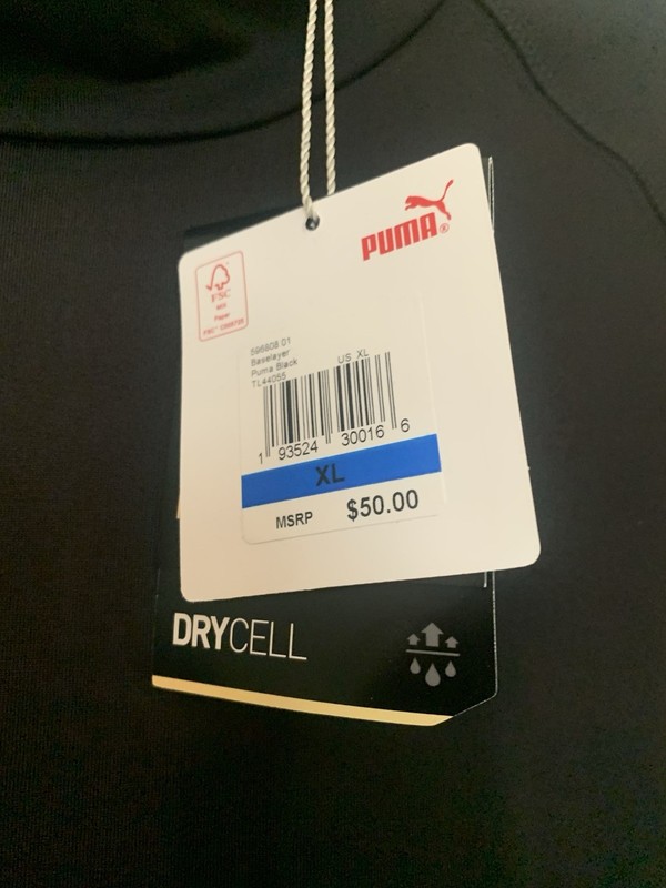 Puma Drycell Baselayer Men's Long Sleeve Shirt Size XL NWT gallery
