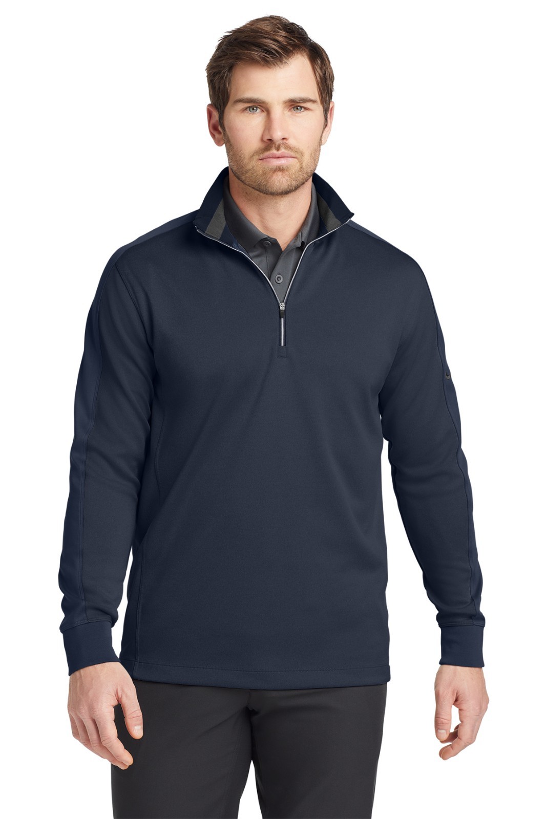 ##578673 Nike Dri-FIT 1/2-Zip Cover-Up Midnight Navy Heather/ Midnight Navy gallery