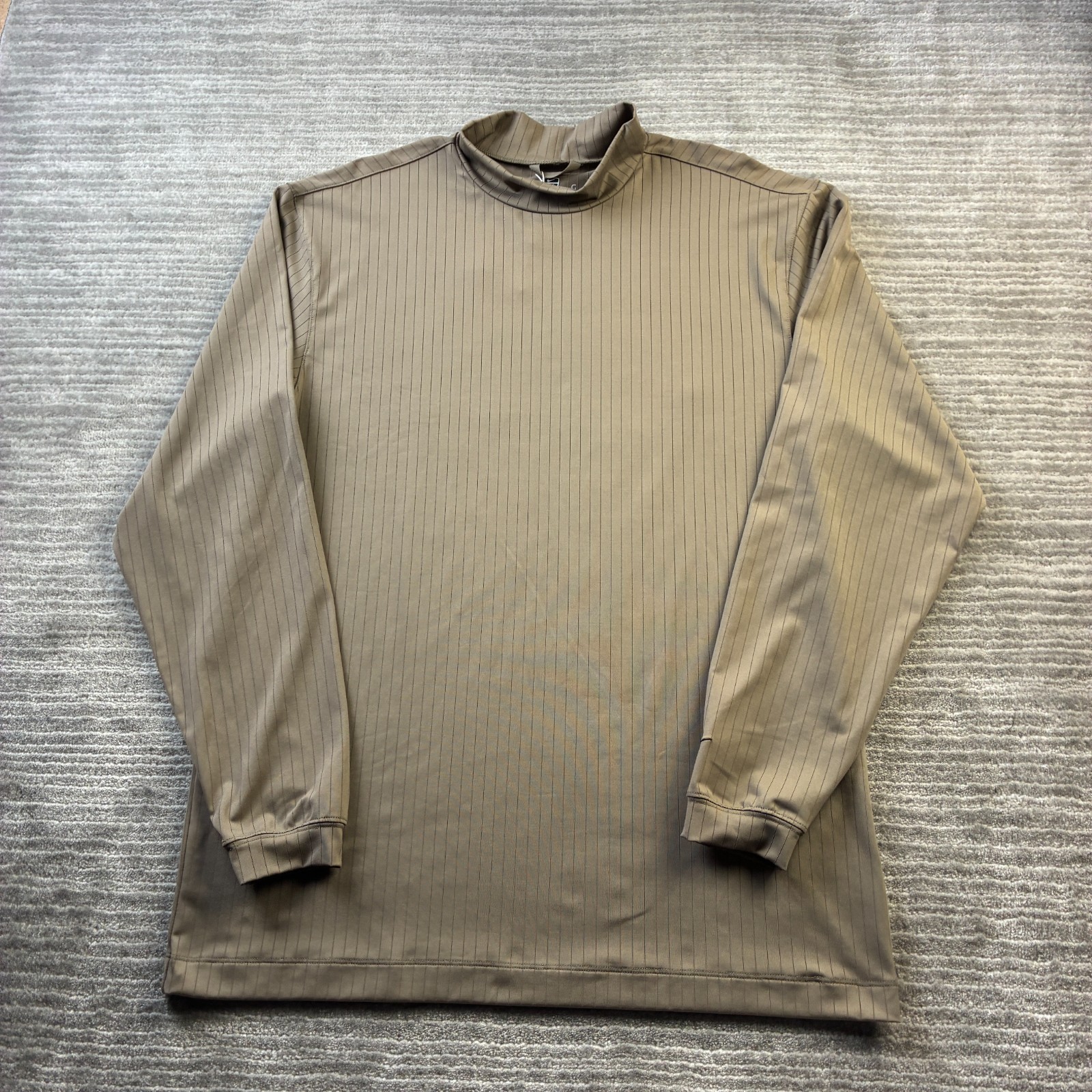 VINTAGE Nike Golf Shirt Mens Medium Brown Mock Neck Performance Y2K Fit Dry gallery