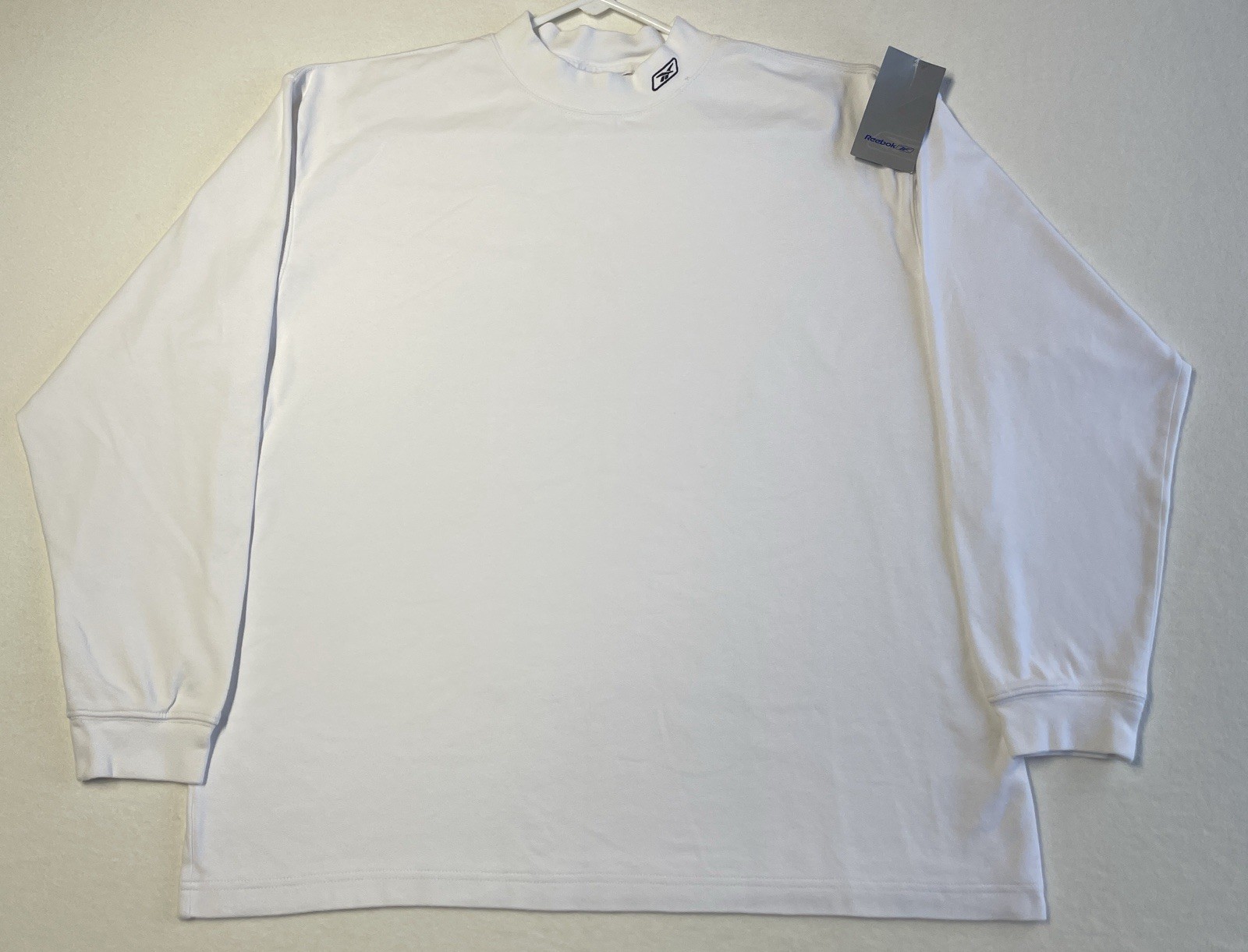 NWT Reebok Men's Size L White Mock Turtleneck Longsleeve Stretch Shirt gallery
