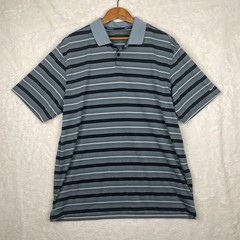 Nike Golf Tour Performance Polo Shirt Mens XL Dri Fit Blue Stripe Athletic