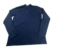 Peter Millar Collection Men’s Large Cotton Silk Blend 1/4 Zip Long Sleeve Blue