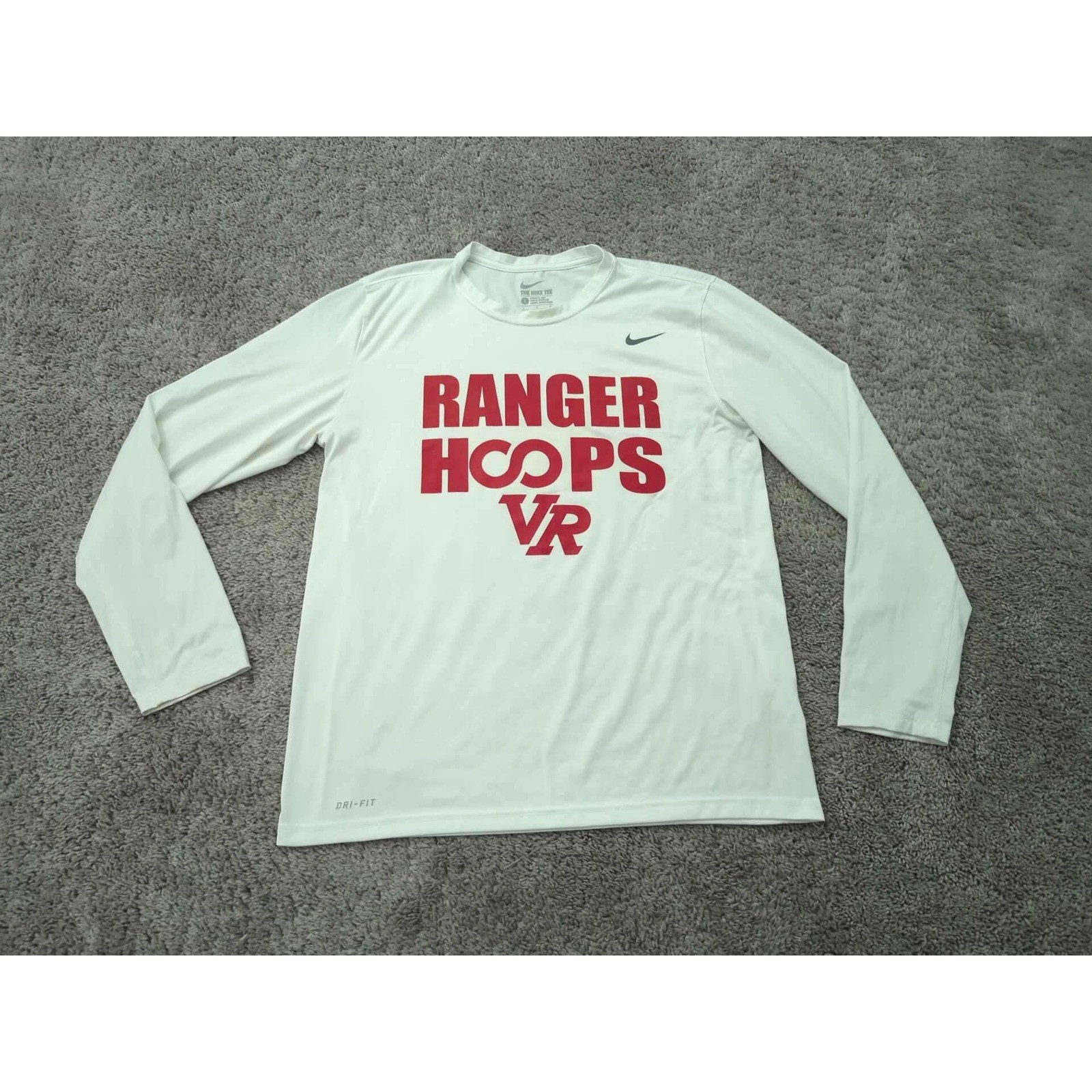 Nike Dri Fit Ranger Hoops Mens Large VR Long Sleeve Athletic Shirt White gallery