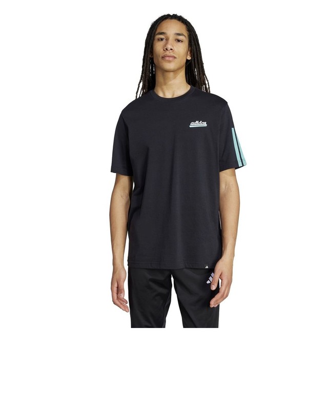 Mens Adidas Black Script Single Jersey Cotton Casual T-Shirt gallery