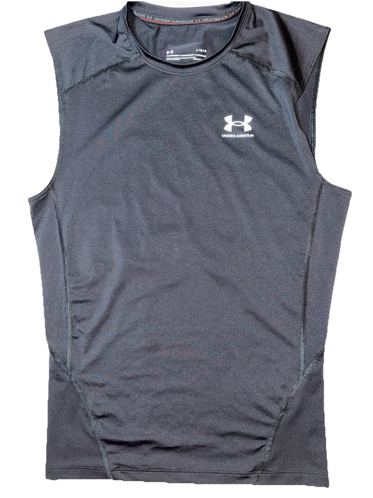 Under Armour HeatGear Compression Shirt Sleeveless Mens Large Black gallery