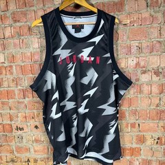 Nike Air Jordan 23 Mesh Basketball Jersey Vest Black Grey Camo Print XL Vintage