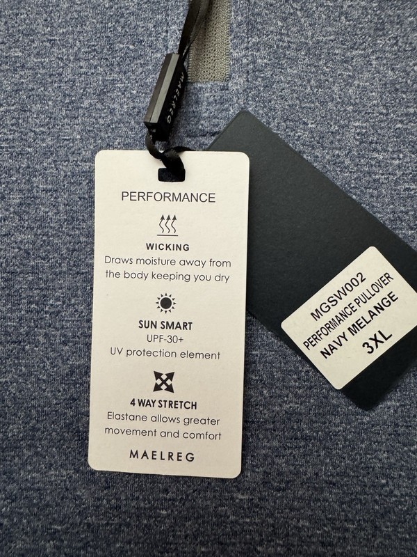 Maelreg Performance Men’s Moisture Wicking 1/4 Zip Pullover Navy Melange 3XL NWT gallery