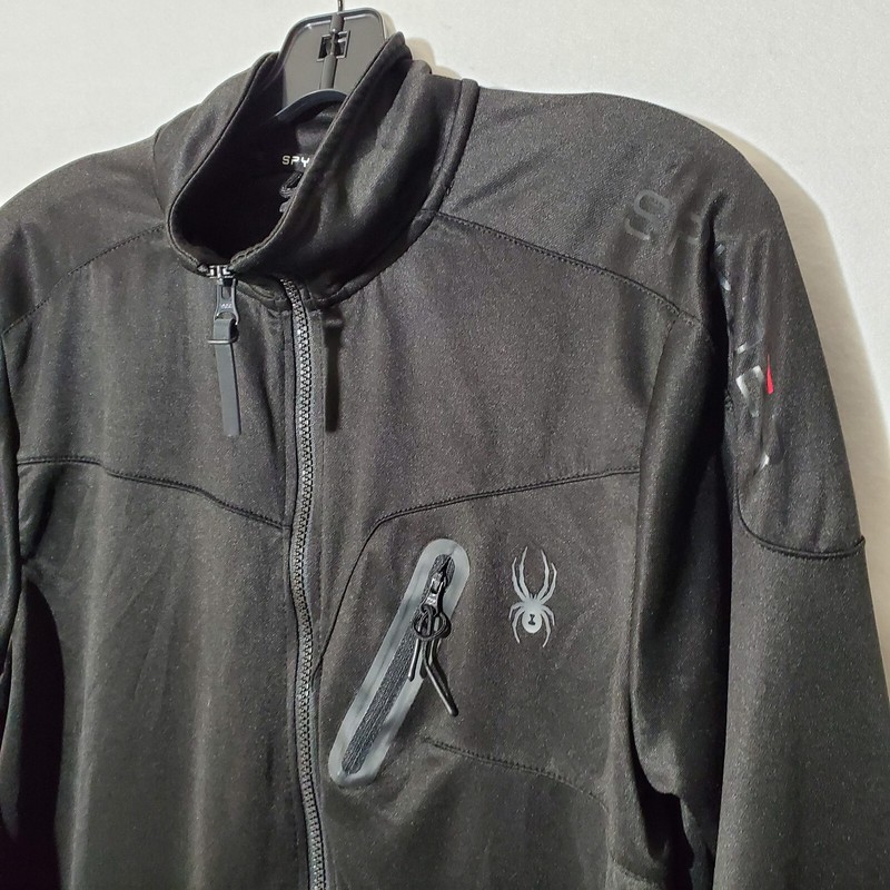 Spyder Track Jacket Men Medium Full Zip Active Performance Black ProW B gallery