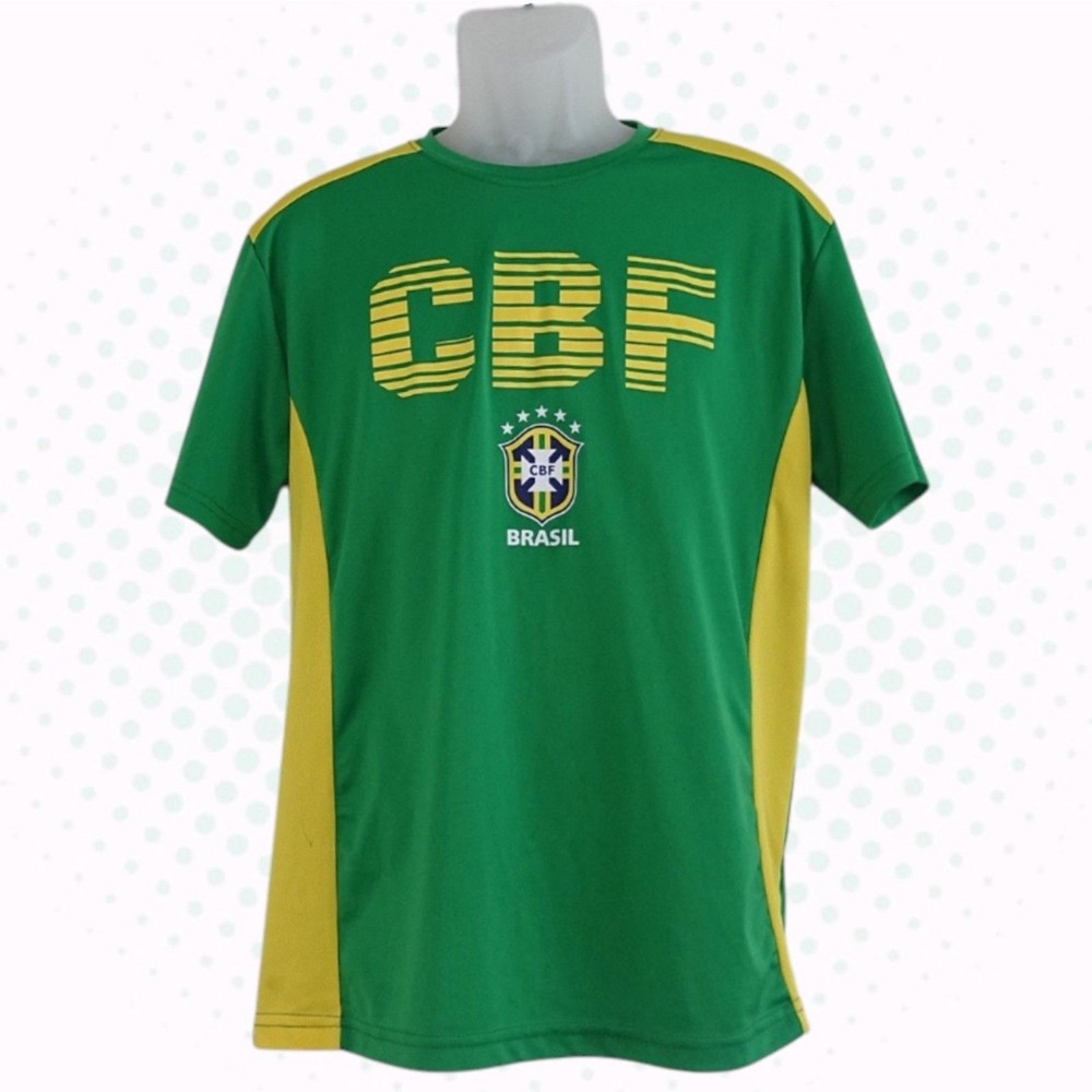 CBF Brazil National Team Green & Yellow Soccer Football Jersey Shirt Size L