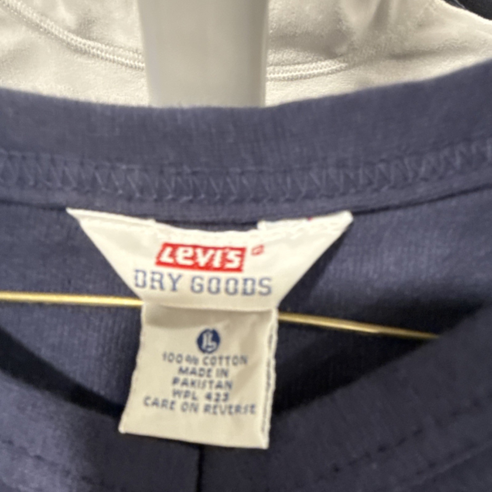 Levi's Dry Goods Men's Navy Long Sleeve 100% Cotton Crew Neck Logo T-Shirt L gallery