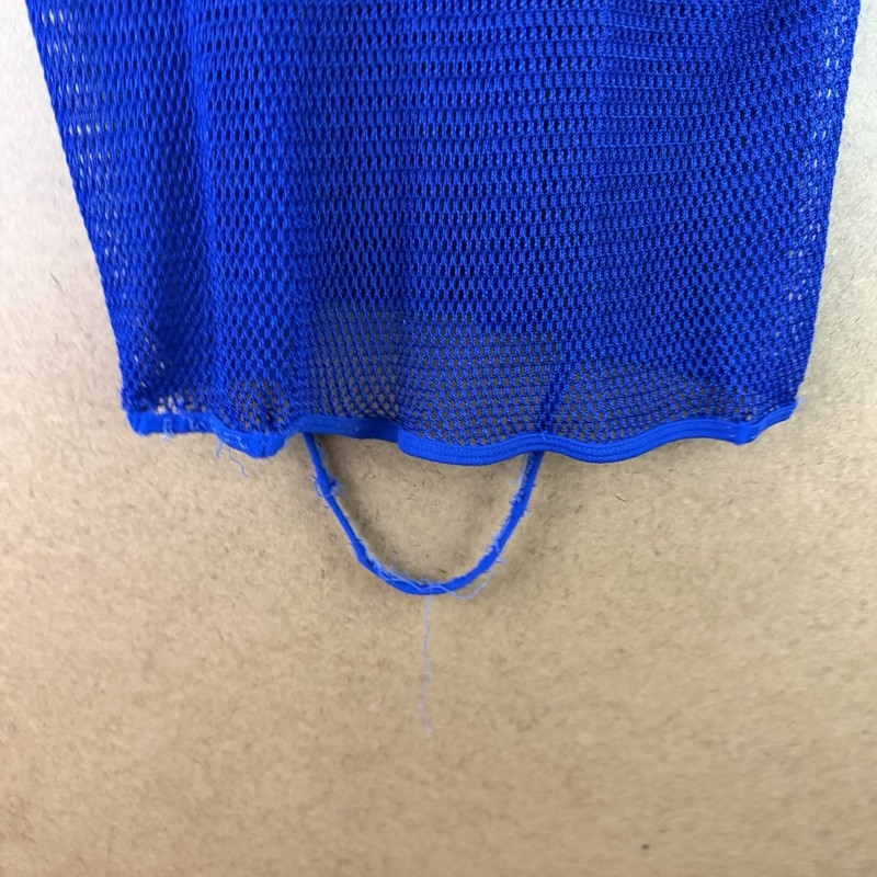 VTG 70s 80s Distressed Thrashed Poly Mesh Practice Basketball Jersey Blue M gallery