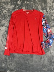 Reel Legends Freeline Red Long Sleeve Shirt XL Tropical Print