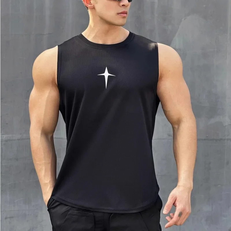summer Sleeveless vest outdoor sport tank top running fitness undershirt quick d gallery