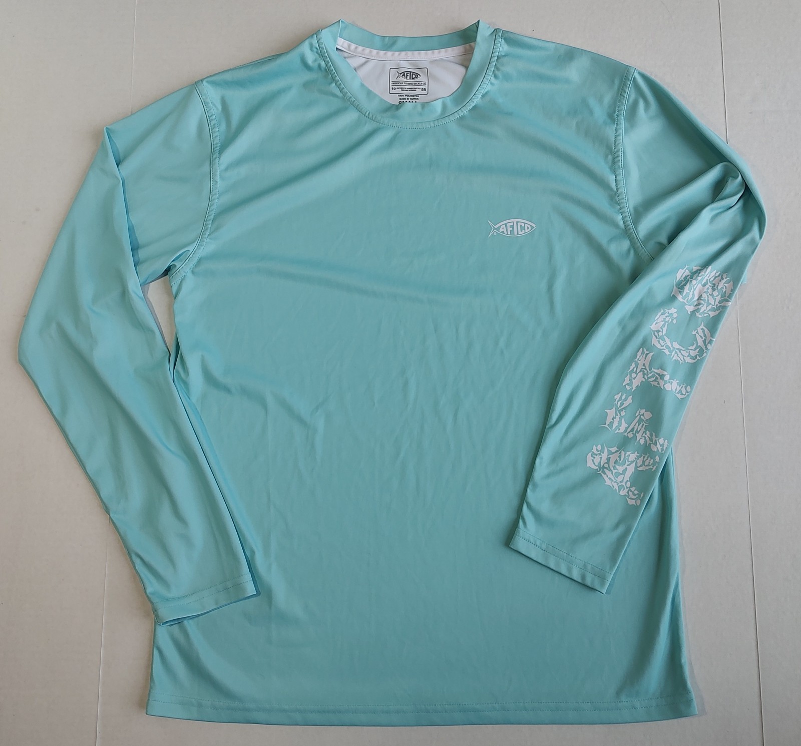 Aftco Jigfish Fishing Performance Sun Shirt Mens Small Blue Long Sleeve Outdoor gallery