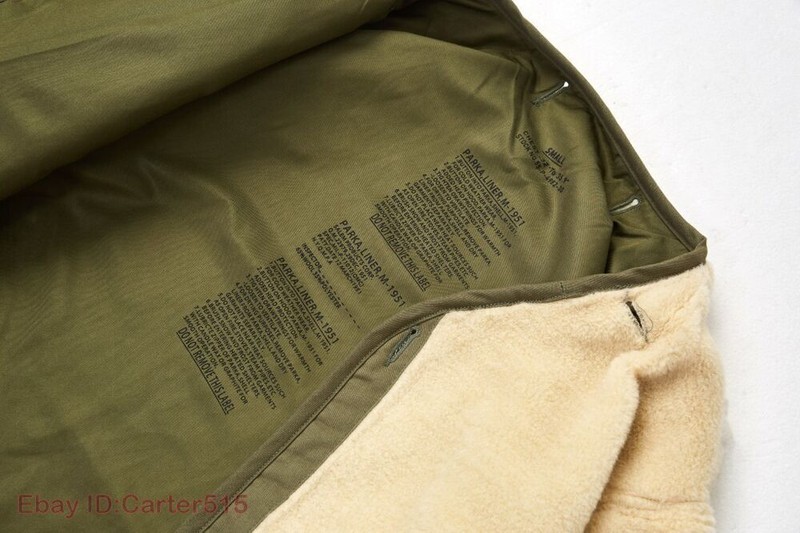 Army Military M-51 Liner Parka Jacket Mens Winter Thermal Lining Sheep Wool Coat gallery