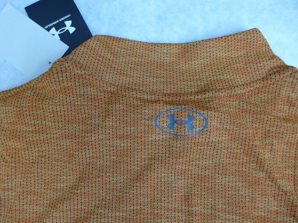 Under Armour Fitted Seamless Half Zip Training Pullover Orange Mens Sz XL NWT gallery