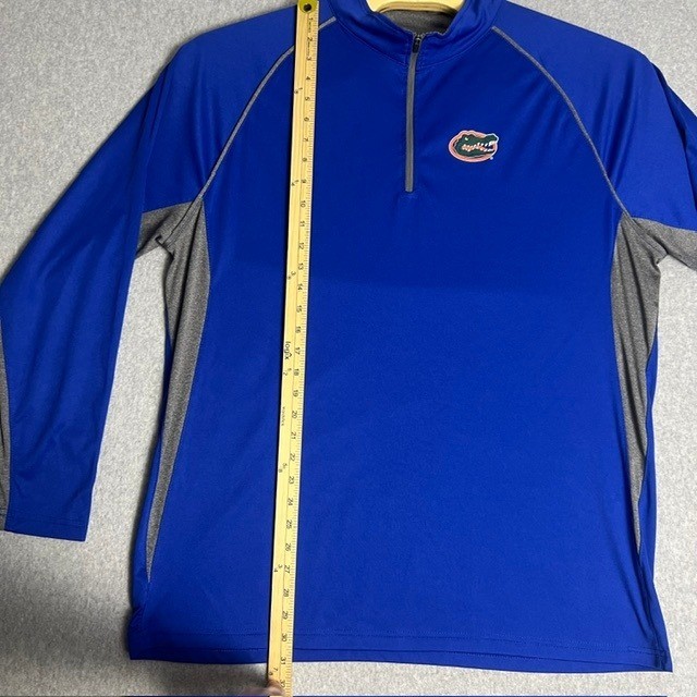 Florida Gators Quarter Zip Blue and Gray Long Sleeve Pullover Size XXL gallery