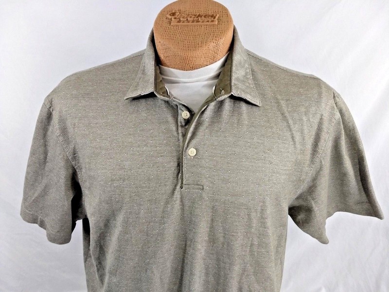 JoS A BANK RESERVE Golf POLO SHIRT SS Mens XXL Athletic Grey Taupe Polka Dot gallery