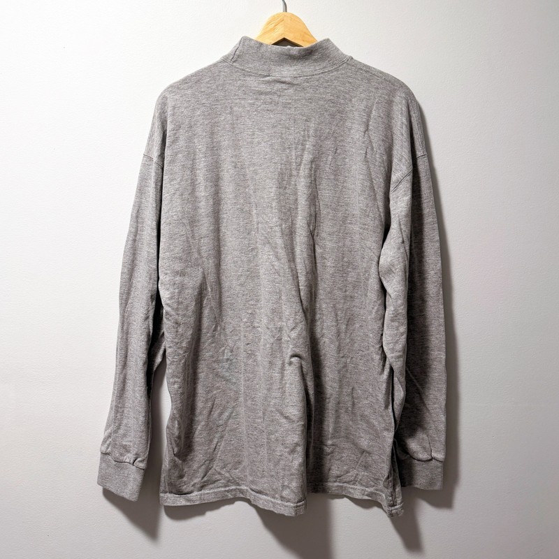 Russell Athletic Pro Cotton Long Sleeve Shirt XL Gray Mock Neck Vintage 90s gallery