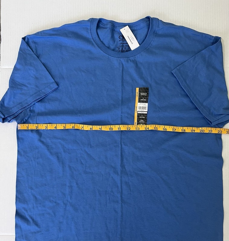 Athletic Works Men’s Light Blue Short Sleeve Crew Moisture Wicking T-shirt Large gallery