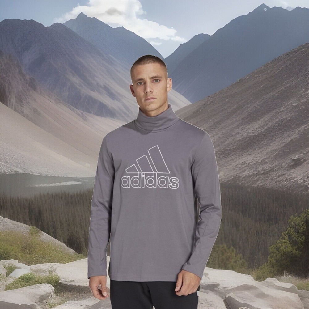 Adidas Future Icons Men Turtleneck Embroidered Badge of Sport Shirt HK2151 $50