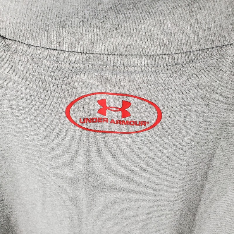 Under Armour Pullover Mens L Gray Red UA Tech 1/4 Zip Active Training Athletic gallery