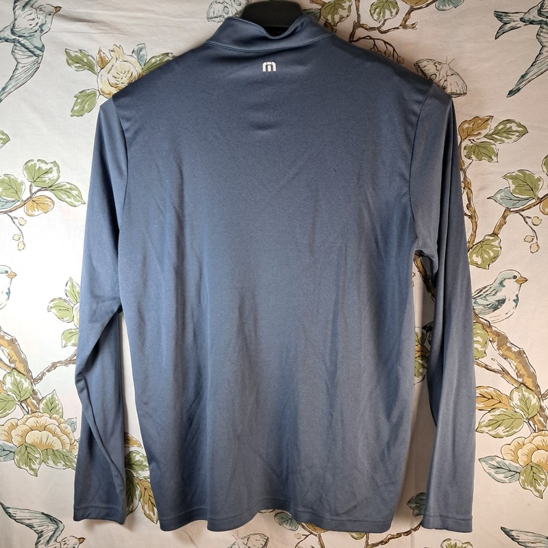 Travis Mathews Men's XL 1/4 Zip Golf Pullover Indigo Blue Long Sleeve Stretch gallery