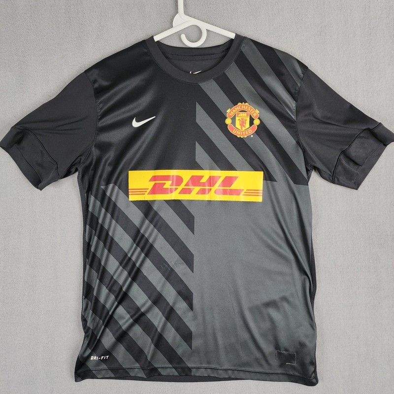 Nike Manchester United Training Shirt DHL Graphic Polyester Black Mens Large L gallery