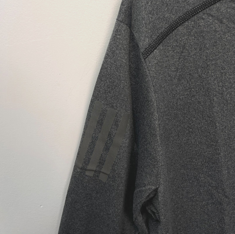 Adidas Response Gray Quarter Zip Long Sleeve Shirt Men's Size Large gallery