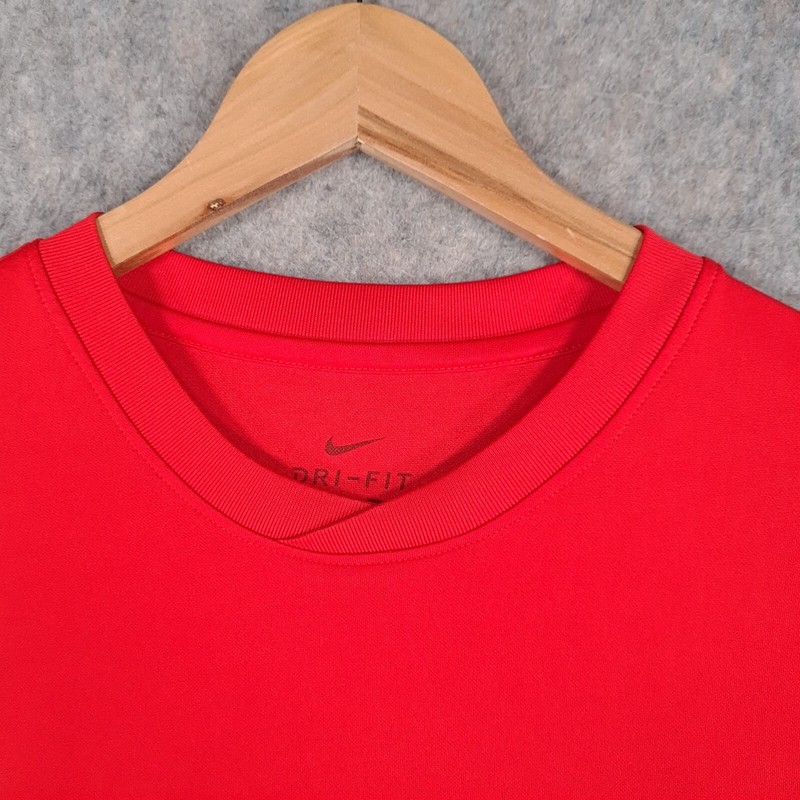 Nike Shirt Mens XL Red Swoosh Logo Dri Fit Gym Training Running Casual Top gallery