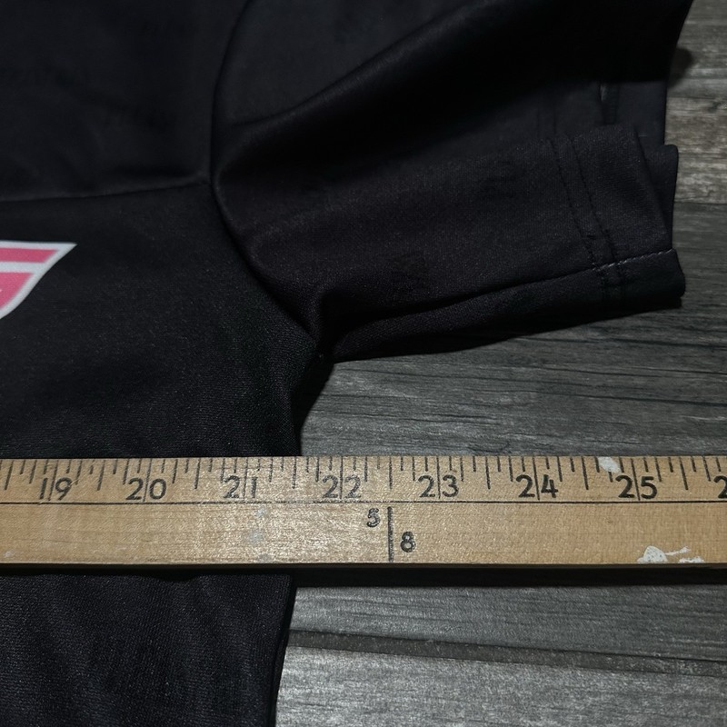 PLEASURES SATISFACTION GUARANTEED BLACK PINK AOP SOCCER JERSEY SZ M ALL OVER gallery