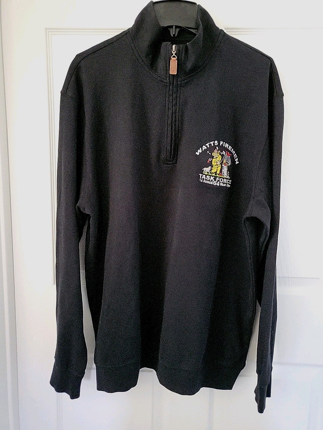 Men's Jack Nicklaus Navy Blue Watts Firemen Task Force Zip Pullover Size XL gallery