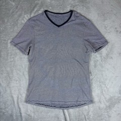 Lululemon Shirt Mens Small Short Sleeve Striped Slim Fit V-Neck Casual Everyday