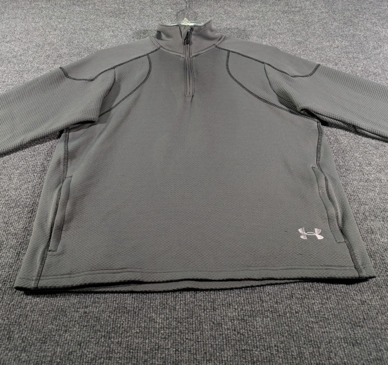 Under Armour Loose All Season Gear Gray 1/4 Zip Pullover Men’s Size Large gallery