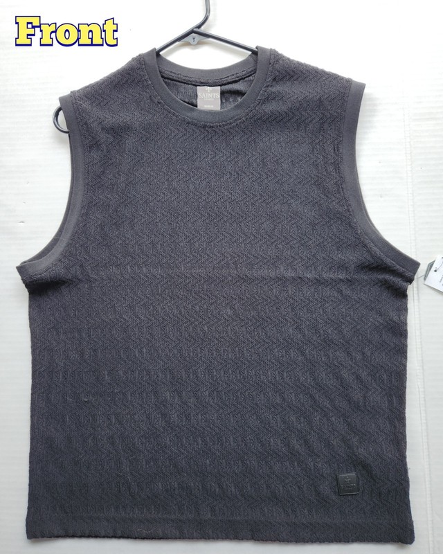 Saints Studio Men's Apparel Black See-Thru Tank Top - Size: Medium gallery