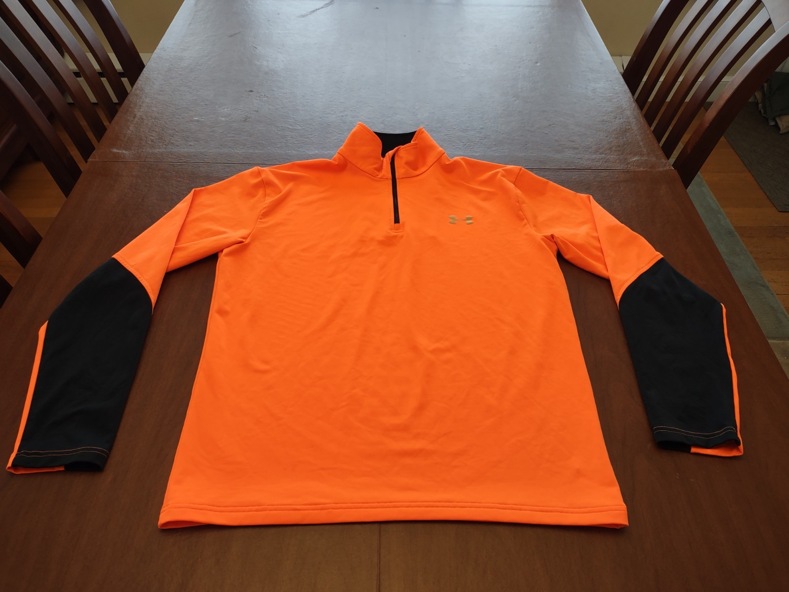 Under Armour Cold Gear Infrared Hunter Men's Blaze Orange 1/4 Zip Pullover EUC gallery