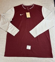Nike Men’s Dri-FIT 1/2 Zip Pullover Top Burgundy Gray Size Large NWT FJ9549-669
